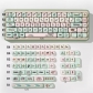 Strawberry Milk Green Pig 104+31 MOA Profile Keycap Set Cherry MX PBT Dye-subbed for Keyboard